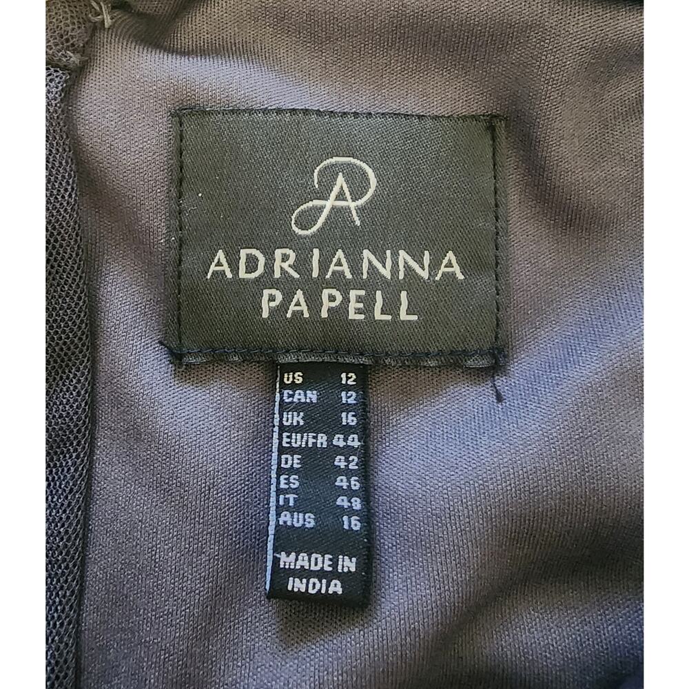 Adrianna Papell Dress Women 12 Beaded Gunmetal Grey Formal Wedding Evening Event - Picture 5 of 10